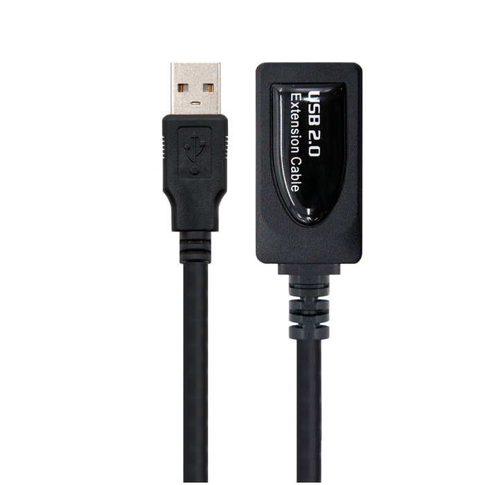 Nanocable Cable Prolongador USB 2.0 con Amplificador 5m Negro